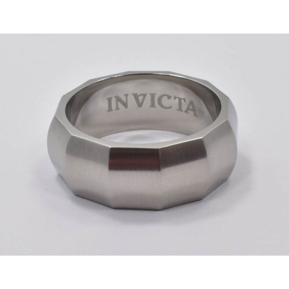 Invicta 2506XL Brushed Stainless Steel Men's Ring Size 11 Extra Large Engraved
